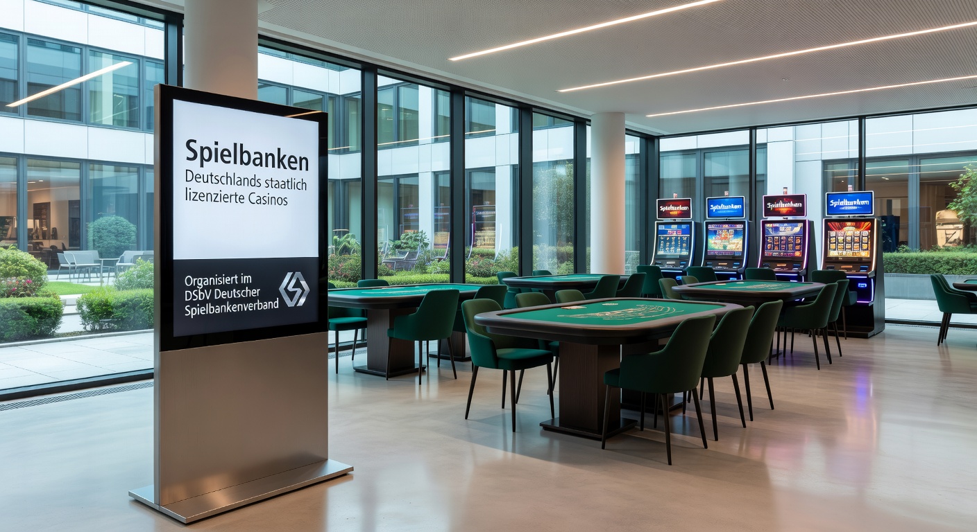 Äußeres einer modernen deutschen Spielbank bei Nacht mit leuchtenden Neonlichtern und einladendem Eingang, symbolisch für den Boom im Glücksspielsektor
