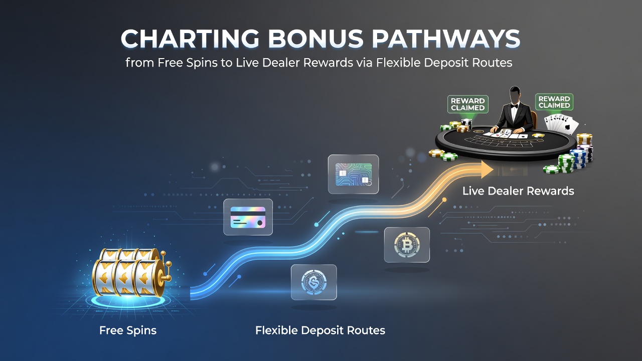 Darstellung von Bonuswegen von Freispins zu Live-Dealer-Belohnungen über flexible Einzahlungsoptionen